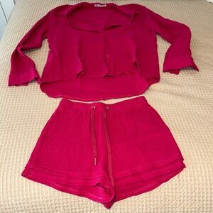 Hot Pink Shorts Set